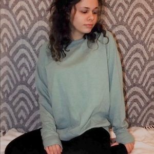 Cyan blue sweater fluffy inside